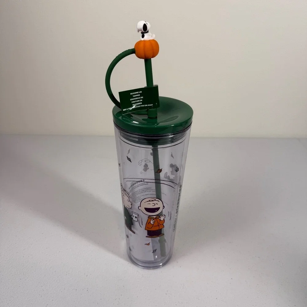 Starbucks x Peanuts Snoopy Pumpkin Cold Cup Tumbler Fall Charlie Brown 24oz NEW